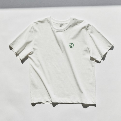 [테러블스튜디오] earth 자수 오가닉코튼 티셔츠 화이트